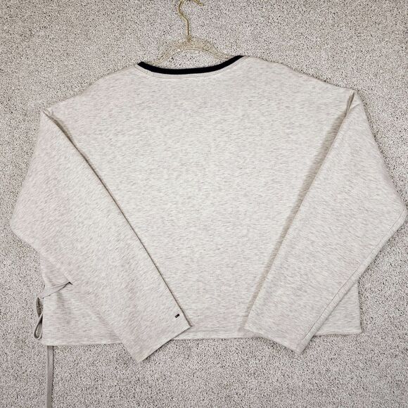 Tommy Hilfiger Denim Sweatshirt w/Side Tie Crop Pullover Women's Size XL - Picture 2 of 15